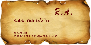 Rabb Adrián névjegykártya