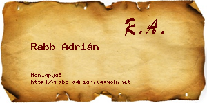Rabb Adrián névjegykártya